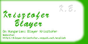 krisztofer blayer business card